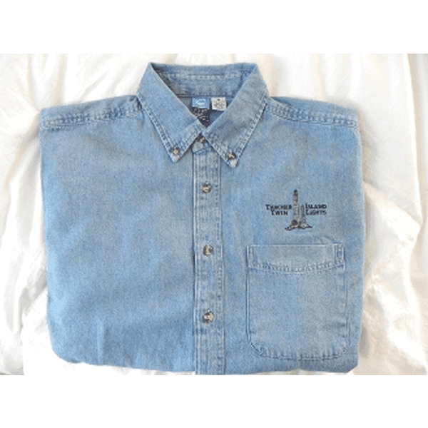 A denim shirt with the words " texas strong ".