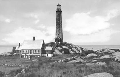 A black and white photo of the lighthouse.