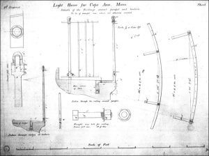 Original 1860 Thacher Island lighthouse architectural drawings that will be used to replicate all required parts.